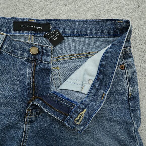 Calvin Klein Jeans Women's Size 8 Blue Mid-Rise Cropped Denim Pants 25" Inseam - Picture 3 of 16